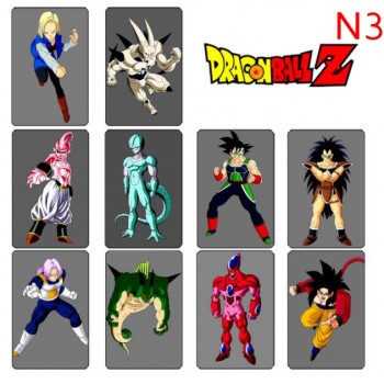 10 pcs/set Dragon Ball Collection Cards PVC Crystal Paste Stickers Super Saiyan Goku Vegeta Piccolo Trading Card Kid Gift Toy