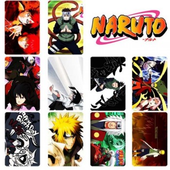 10 pcs/set Cartoon Naruto Collection Cards Kakashi Action Figures PVC Crystal Paste Stickers Trading Card Kid Gift Toy