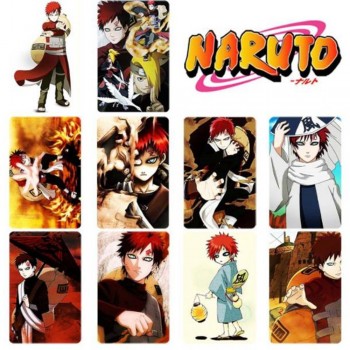 10 pcs/set Cartoon Naruto Collection Cards Kakashi Action Figures PVC Crystal Paste Stickers Trading Card Kid Gift Toy