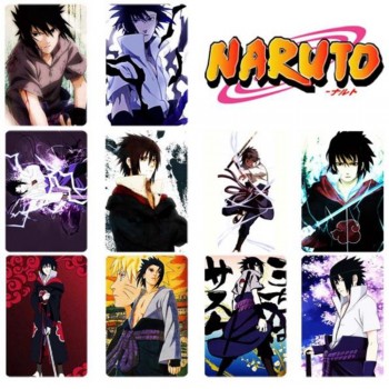 10 pcs/set Cartoon Naruto Collection Cards Kakashi Action Figures PVC Crystal Paste Stickers Trading Card Kid Gift Toy
