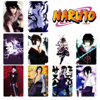 10 pcs/set Cartoon Naruto Collection Cards Kakashi Action Figures PVC Crystal Paste Stickers Trading Card Kid Gift Toy