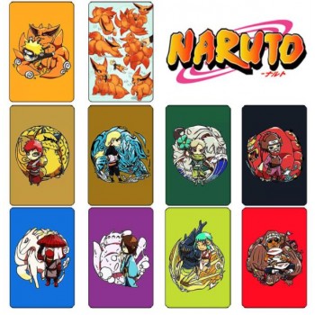 10 pcs/set Cartoon Naruto Collection Cards Kakashi Action Figures PVC Crystal Paste Stickers Trading Card Kid Gift Toy