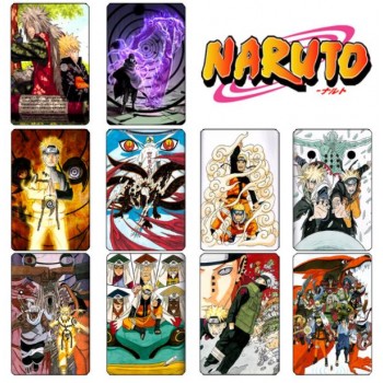 10 pcs/set Cartoon Naruto Collection Cards Kakashi Action Figures PVC Crystal Paste Stickers Trading Card Kid Gift Toy
