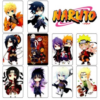 10 pcs/set Cartoon Naruto Collection Cards Kakashi Action Figures PVC Crystal Paste Stickers Trading Card Kid Gift Toy