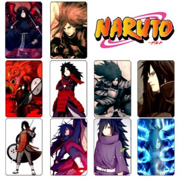 10 pcs/set Cartoon Naruto Collection Cards Kakashi Action Figures PVC Crystal Paste Stickers Trading Card Kid Gift Toy
