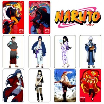 10 pcs/set Cartoon Naruto Collection Cards Kakashi Action Figures PVC Crystal Paste Stickers Trading Card Kid Gift Toy