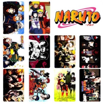 10 pcs/set Cartoon Naruto Collection Cards Kakashi Action Figures PVC Crystal Paste Stickers Trading Card Kid Gift Toy