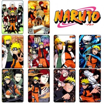 10 pcs/set Cartoon Naruto Collection Cards Kakashi Action Figures PVC Crystal Paste Stickers Trading Card Kid Gift Toy