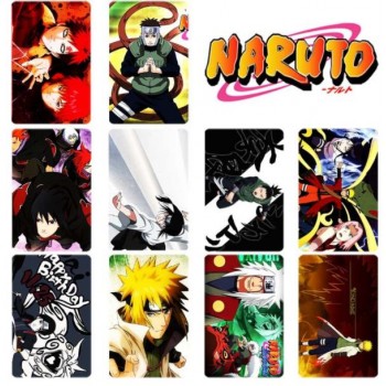 10 pcs/set Cartoon Naruto Collection Cards Kakashi Action Figures PVC Crystal Paste Stickers Trading Card Kid Gift Toy