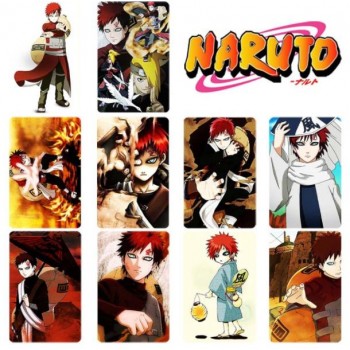 10 pcs/set Cartoon Naruto Collection Cards Kakashi Action Figures PVC Crystal Paste Stickers Trading Card Kid Gift Toy