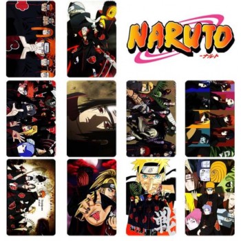 10 pcs/set Cartoon Naruto Collection Cards Kakashi Action Figures PVC Crystal Paste Stickers Trading Card Kid Gift Toy