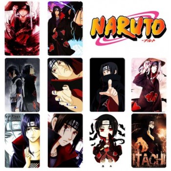 10 pcs/set Cartoon Naruto Collection Cards Kakashi Action Figures PVC Crystal Paste Stickers Trading Card Kid Gift Toy