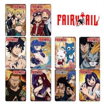 10 pcs/set Cartoon Fairy Tail Collection Cards PVC Crystal Paste Stickers Trading Card Kid Gift Toy