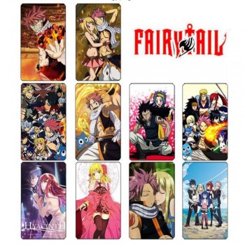 10 pcs/set Cartoon Fairy Tail Collection Cards PVC Crystal Paste Stickers Trading Card Kid Gift Toy