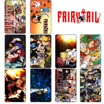 10 pcs/set Cartoon Fairy Tail Collection Cards PVC Crystal Paste Stickers Trading Card Kid Gift Toy