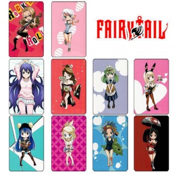 10 pcs/set Cartoon Fairy Tail Collection Cards PVC Crystal Paste Stickers Trading Card Kid Gift Toy