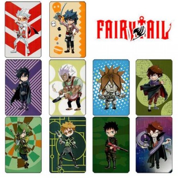 10 pcs/set Cartoon Fairy Tail Collection Cards PVC Crystal Paste Stickers Trading Card Kid Gift Toy