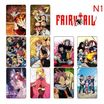 10 pcs/set Cartoon Fairy Tail Collection Cards PVC Crystal Paste Stickers Trading Card Kid Gift Toy