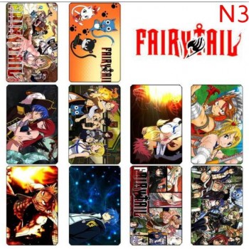 10 pcs/set Cartoon Fairy Tail Collection Cards PVC Crystal Paste Stickers Trading Card Kid Gift Toy