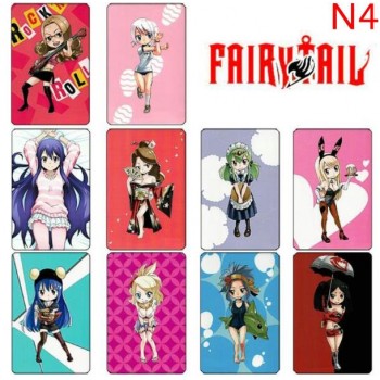 10 pcs/set Cartoon Fairy Tail Collection Cards PVC Crystal Paste Stickers Trading Card Kid Gift Toy