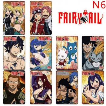 10 pcs/set Cartoon Fairy Tail Collection Cards PVC Crystal Paste Stickers Trading Card Kid Gift Toy