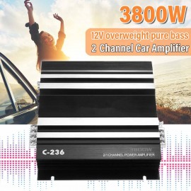 DC 12V 3800W 2 CH HiFi Bass Car Auto Amplifier Board Subwoofer Stereo Amplifiers Power Audio Music Player for Motocycle Home