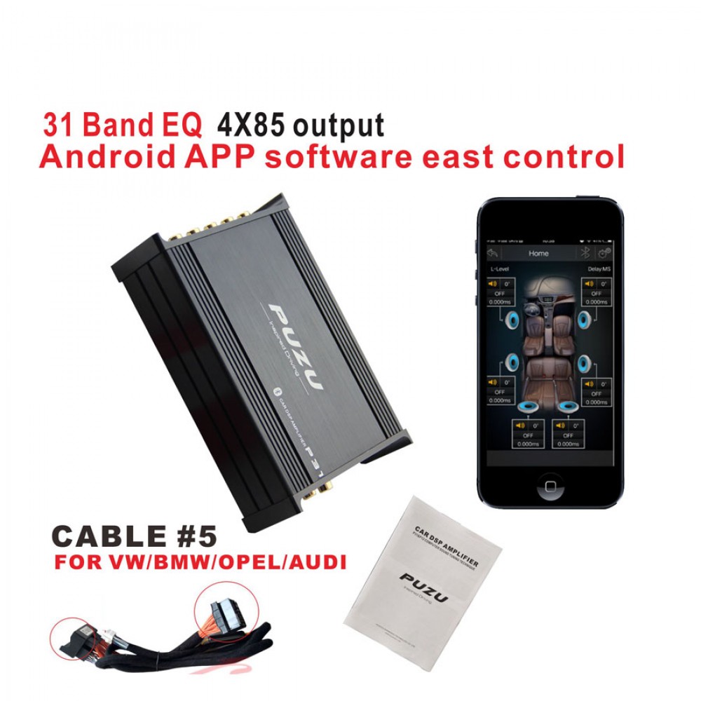 Car DSP digital amplifier car audio 31-band EQ floating-point tuning system bluetooth 4X85W for BMW VW opel Audi audio sound amp