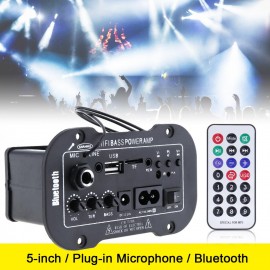 5Inch 25W HI-FI Bluetooth Car Audio Power Auto Amplifier FM Radio Player Support MIC/SD/USB/DVD/MP3 Input With Remote Control