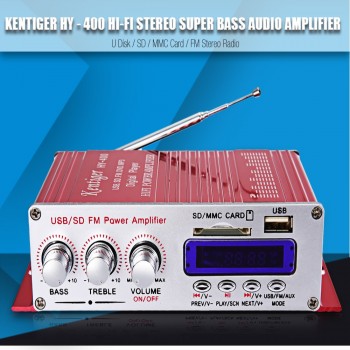 Kentiger HY - 400 Stereo Car Amplifiers Super Bass Audio Digital Player Hi-Fi Power Amplifier Radio MP3 Speaker Remote Control