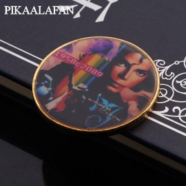 PIKAALAFAN American Michael Jackson Gold Plated Coin Metal Badges Commemorative Coin Collecting COINS