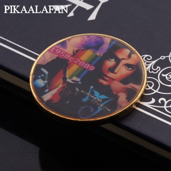 PIKAALAFAN American Michael Jackson Gold Plated Coin Metal Badges Commemorative Coin Collecting COINS