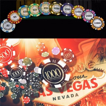 New quality Chip Box 14g Clay Chips Set Metal Texas Holdem Poker Chips Casino Coins Poker Club Accessories