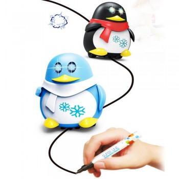 HUAILE Magic Pen Inductive Robot Penguin- Toy Automatic Follow-Line You Draw Kids Toys Best Gift for Kids Early Education Toys