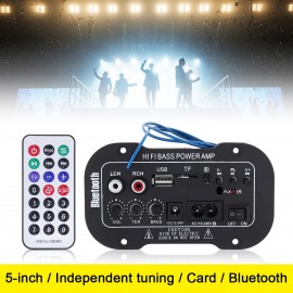 5Inch 25W HI-FI Bluetooth Car Audio Power Amplifier FM Radio Player Support/ SD / USB / DVD / MP3 Input for Car Motorcycle Home