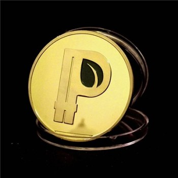 P Letter Coin Green Leaves BTC Lettering Special Gold-Plated Coin Commemorative Coin Bitcoin COINS