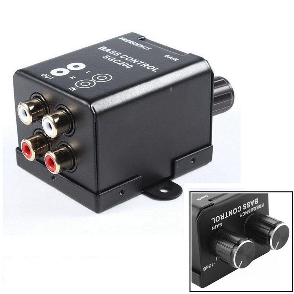 Car Remote Amplifier Bass Controller 2 RCA Gain Adjust Level Volume Control Knob Horn Audio Regulator Home Subwoofer Equalizer