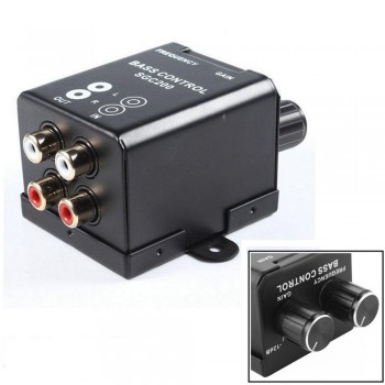 Car Remote Amplifier Bass Controller 2 RCA Gain Adjust Level Volume Control Knob Horn Audio Regulator Home Subwoofer Equalizer