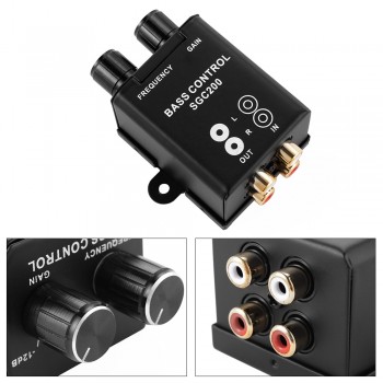 Car Remote Amplifier Bass Controller 2 RCA Gain Adjust Level Volume Control Knob Horn Audio Regulator Home Subwoofer Equalizer