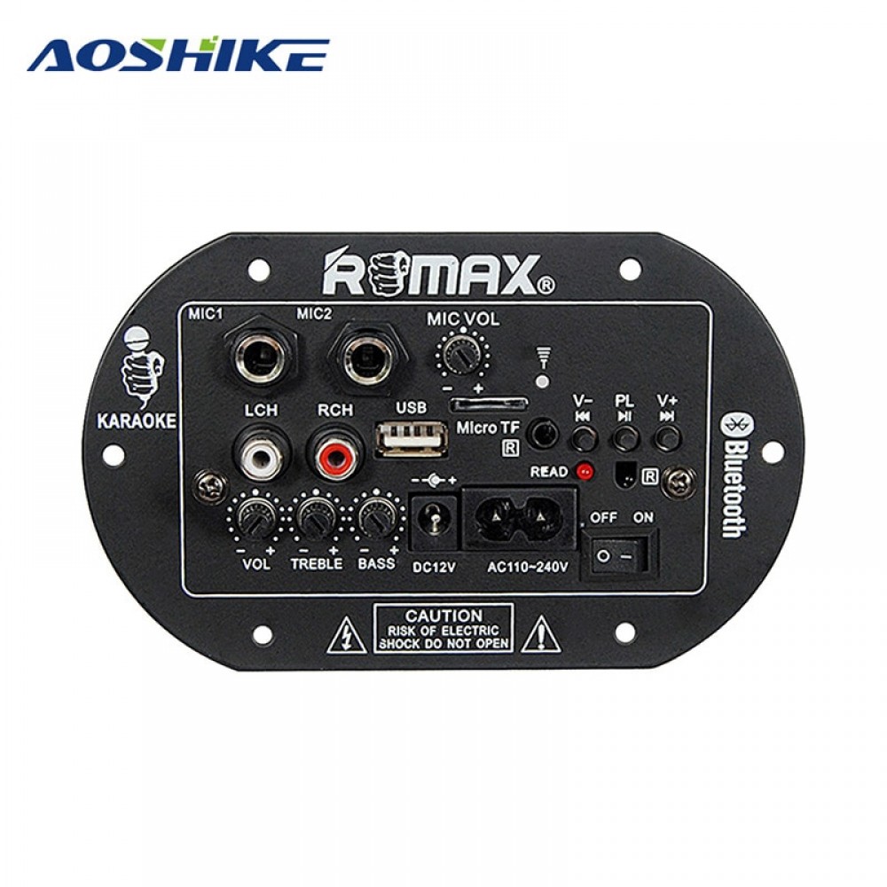 AOSHIKE Subwoofer Amplifier Board 12V 220V 30W Dual Microphone Bluetooth Amplifier Audio Board  Car Home Theater Sound System
