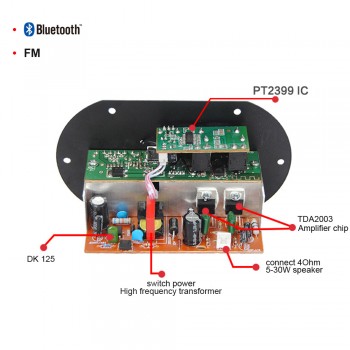 AOSHIKE Subwoofer Amplifier Board 12V 220V 30W Dual Microphone Bluetooth Amplifier Audio Board  Car Home Theater Sound System