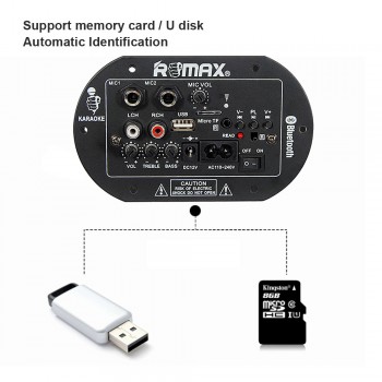 AOSHIKE Subwoofer Amplifier Board 12V 220V 30W Dual Microphone Bluetooth Amplifier Audio Board  Car Home Theater Sound System