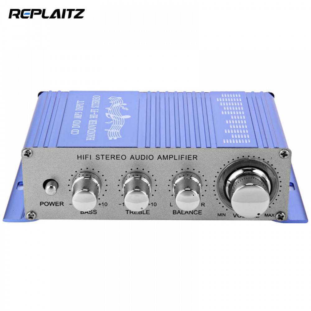 HY-2002 Hi-Fi DC 12V Mini Auto Car Stereo Amplifier 2 Channels Audio Amplifier Support CD DVD MP3 Input for Car Motorcycle Home