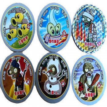 48 pcs/lot Round Collection Cards Dragon Ball Plants Zombies Naruto Cute Dinosaur Adventure Explorers Trading Card Kid Toy
