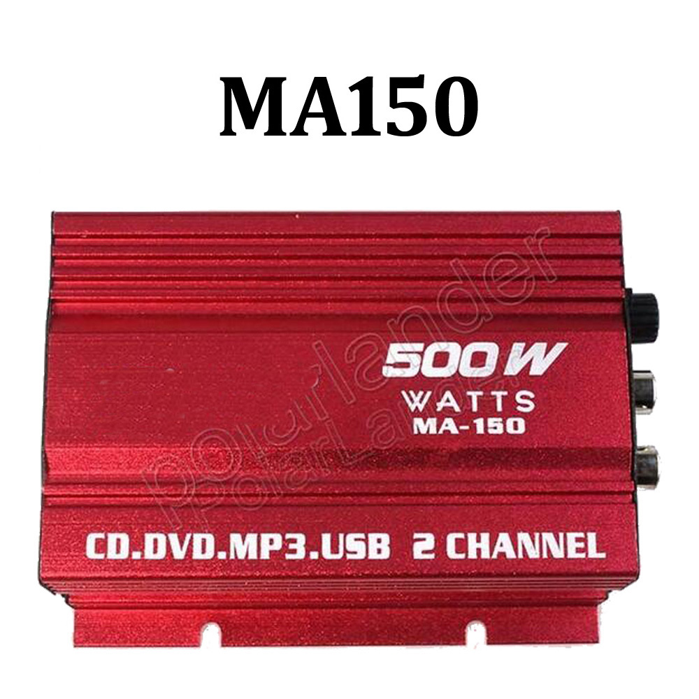 2channel MA150 500W HiFi digital power amplifier 12V stereo audio CD DVD MP3 USB car amplifier for Motorcycle amp;Car