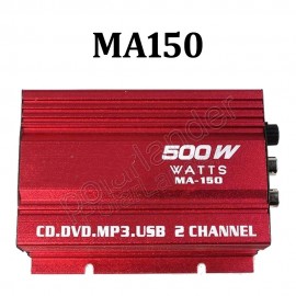 2channel MA150 500W HiFi digital power amplifier 12V stereo audio CD DVD MP3 USB car amplifier for Motorcycle amp;Car