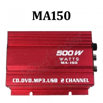 2channel MA150 500W HiFi digital power amplifier 12V stereo audio CD DVD MP3 USB car amplifier for Motorcycle amp;Car