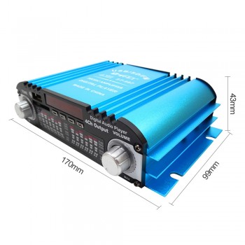 AOSHIKE 12V  80W Car Computer Amplifier Car-Mounted Home  4 Channel Card Remote Control Amplifier Bedside Audio Amplifier HIFI