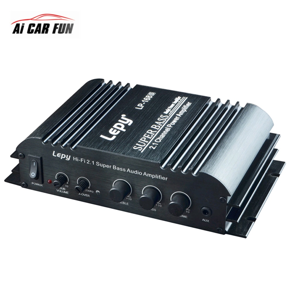 LP-168S 2.1 Channel Car Subwoofer Sound Amplifier For Speakers 3.55MM Audio Wired 168S Mini Hi-Fi Stereo High Low Converter