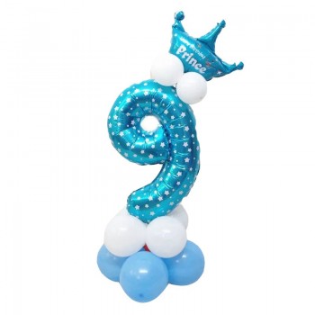 17pcs in 1 Pink Blue 0-9 Numbers Large Helium Number Foil Children Festivals Dekoration Birthday Party Toy hat for Kids