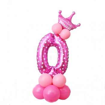 17pcs in 1 Pink Blue 0-9 Numbers Large Helium Number Foil Children Festivals Dekoration Birthday Party Toy hat for Kids